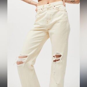 BDG High Waisted Cowboy Jean in Ivory Denim